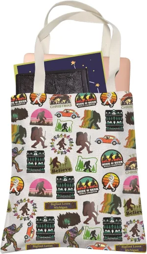 Sasquatch Hide And Seek World Champion Sasquatch Yeti Club Shopping Bag Cool Outdoors Camping Lover Tote Bag For Friends