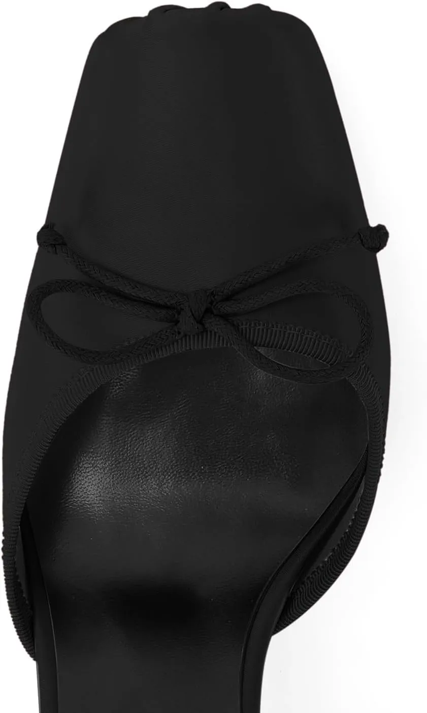 Satin Ballet Heels for Women with Bow Square Toe Ballerina Stiletto Heels Lace Up High Heel Slingback Pumps Strappy Mary Janes Cute Elegant Party Shoes