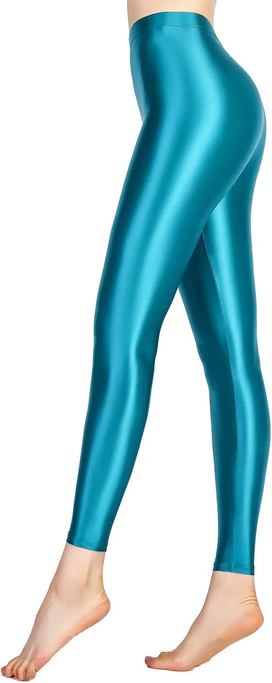Satin Glossy Opaque Pantyhose Sexy Stockings Shiny Yoga Leggings Sport Women Fitness Japanese High Waist Tights