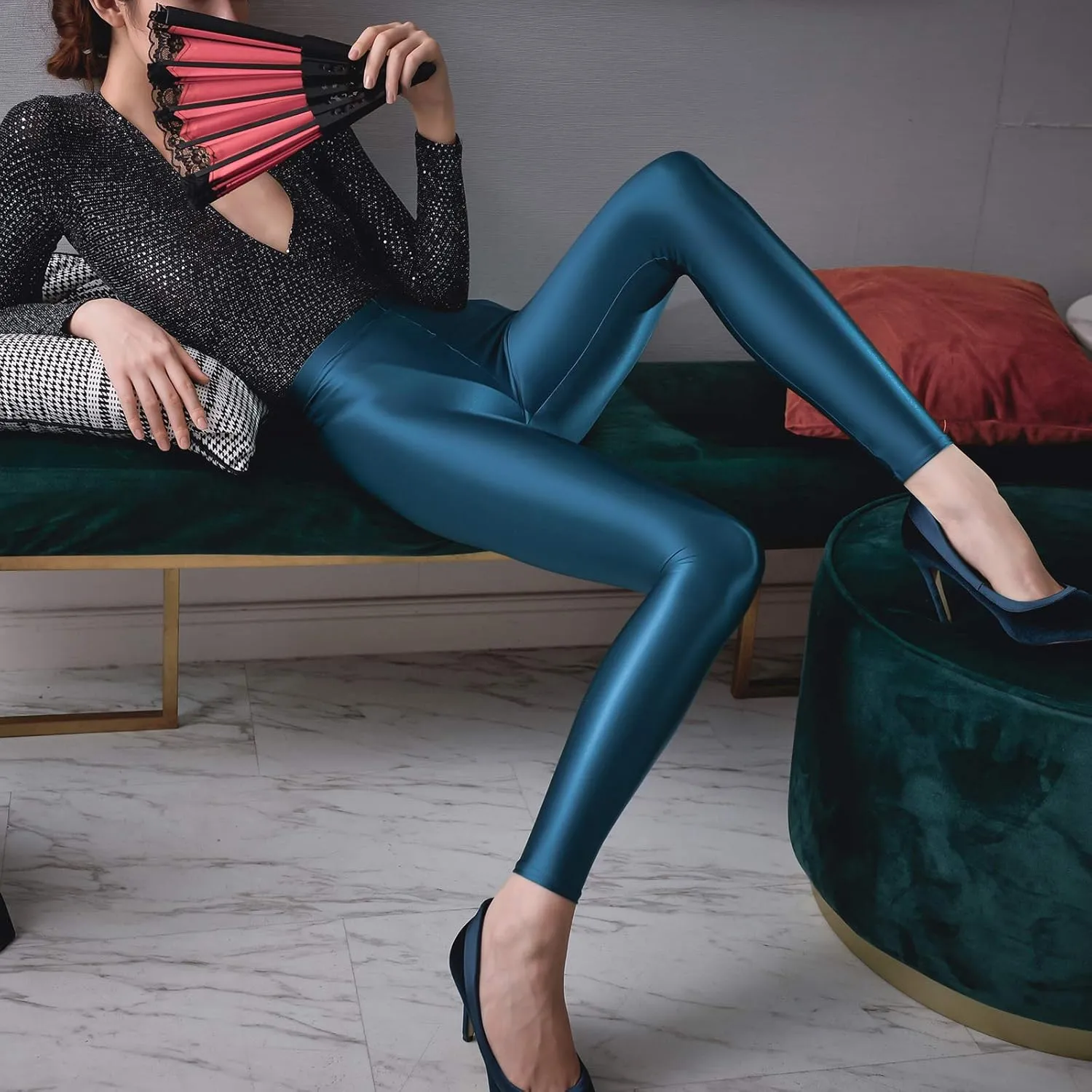Satin Glossy Opaque Pantyhose Sexy Stockings Shiny Yoga Leggings Sport Women Fitness Japanese High Waist Tights