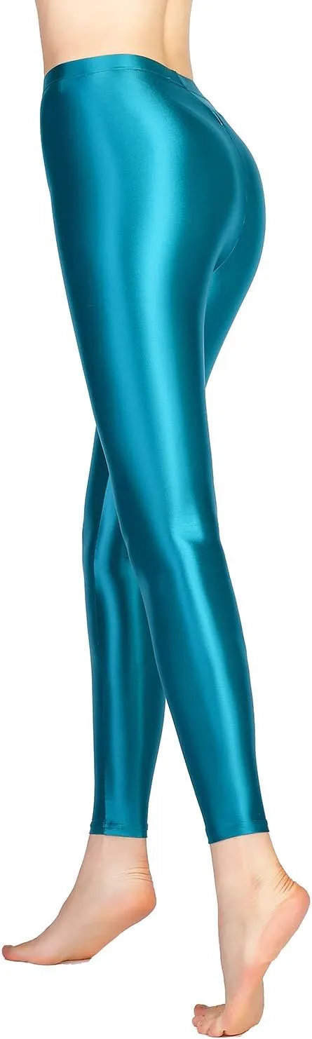 Satin Glossy Opaque Pantyhose Sexy Stockings Shiny Yoga Leggings Sport Women Fitness Japanese High Waist Tights