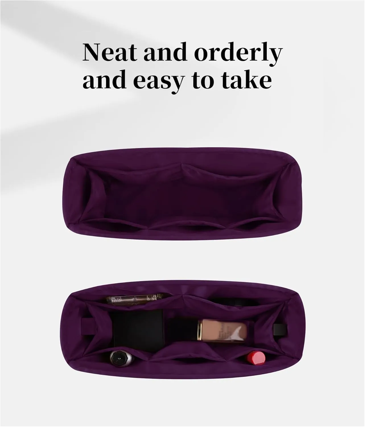 Satin Purse Organizer Insert for Kelly Danse, Organizer Insert Compatible with Kelly Danse 22, Purse Accessories for Women, Handbag Organizer with Pockets for Daily Use(Anemone,Danse 22)