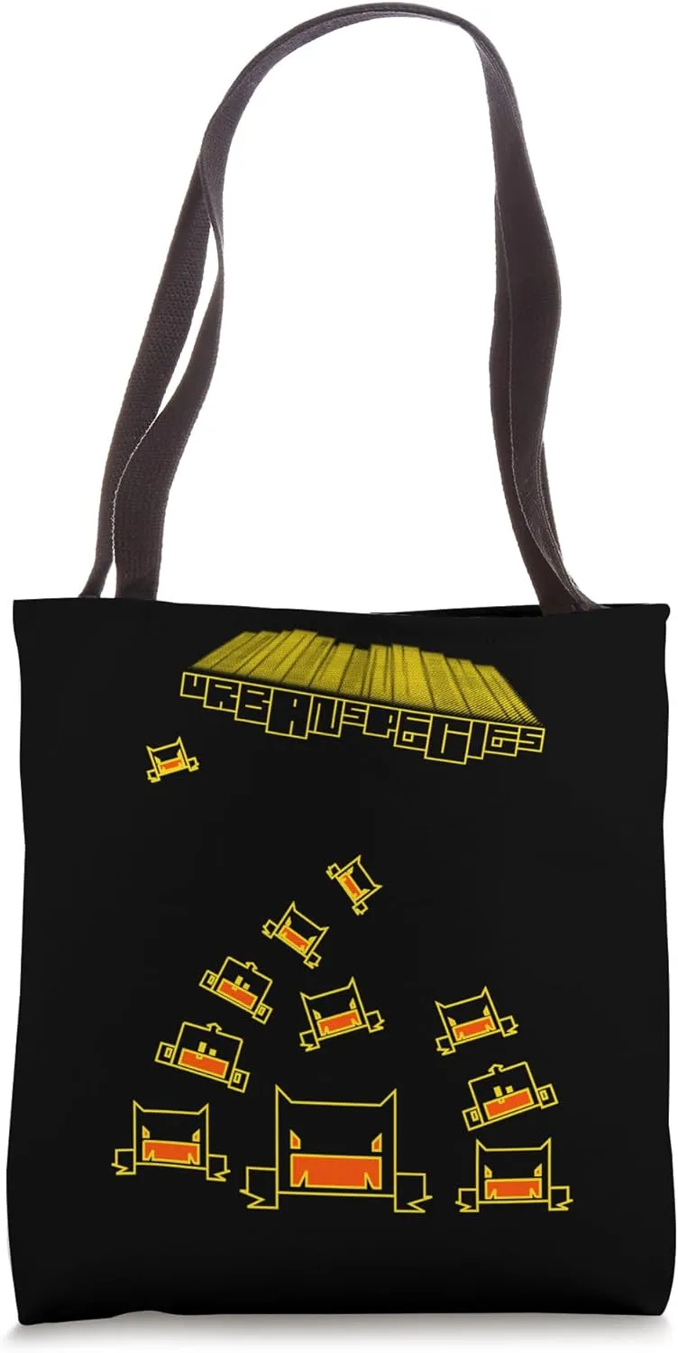 Sci Funk Urban Invaders Retro Arcade Attack Cyber City Tote Bag
