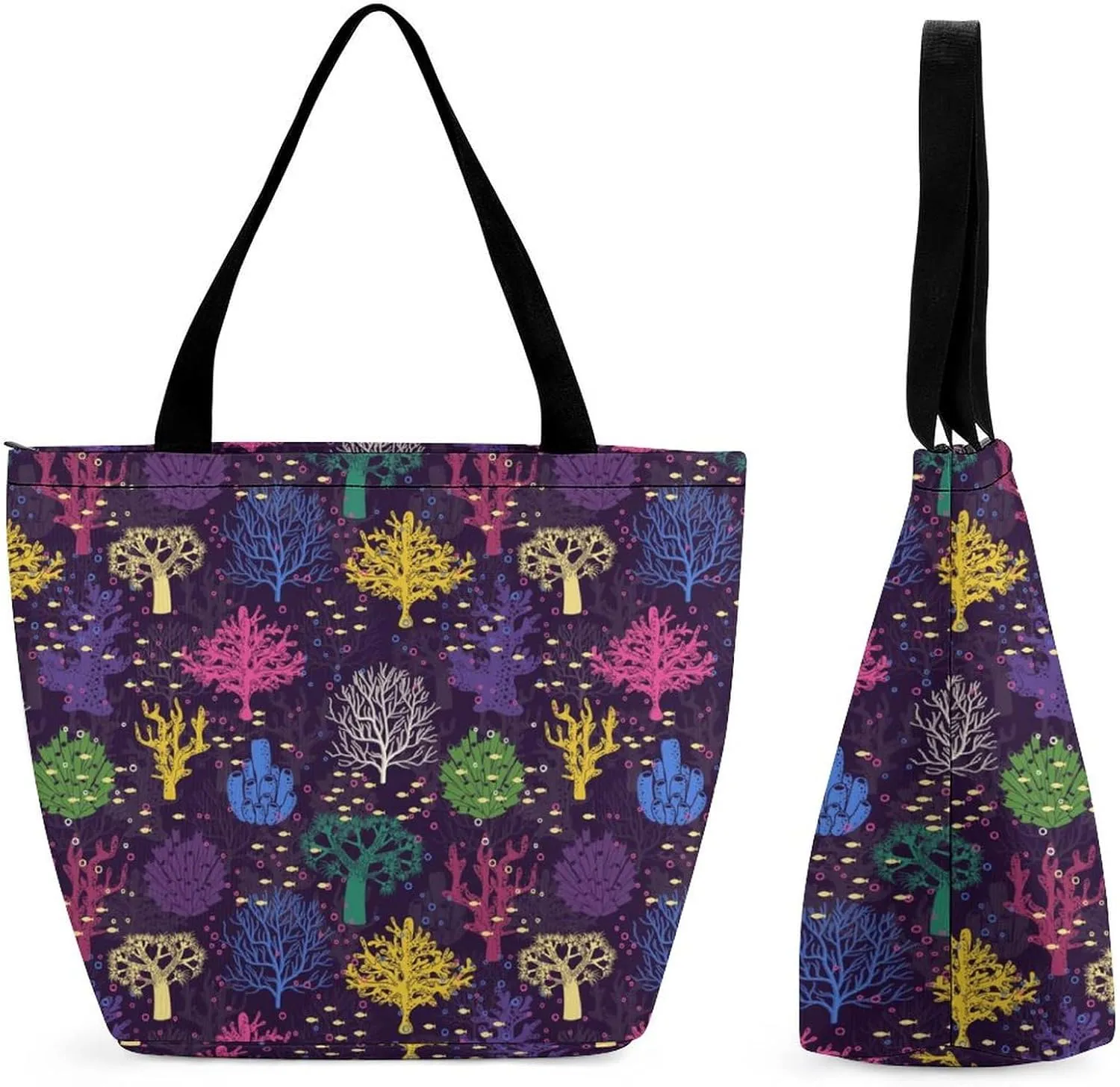 Seabed Pattern Women Handbag Tote Bags Travel Beach Totes Bag Shopping Zippered for Women