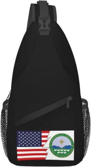 Seal Of Bernalillo County, New Mexico And America Crossbody Bags For Women Men Chest Backpack Gym Shoulder Bag Travel Outdoor Sports Casual Crossbody Bags