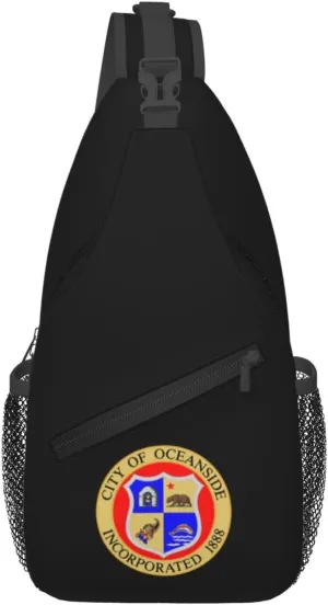 Seal Of Oceanside, California Crossbody Bags For Women Men Chest Backpack Gym Shoulder Bag Travel Outdoor Sports Casual Crossbody Bags