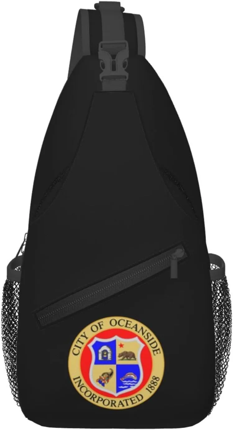 Seal Of Oceanside, California Crossbody Bags For Women Men Chest Backpack Gym Shoulder Bag Travel Outdoor Sports Casual Crossbody Bags