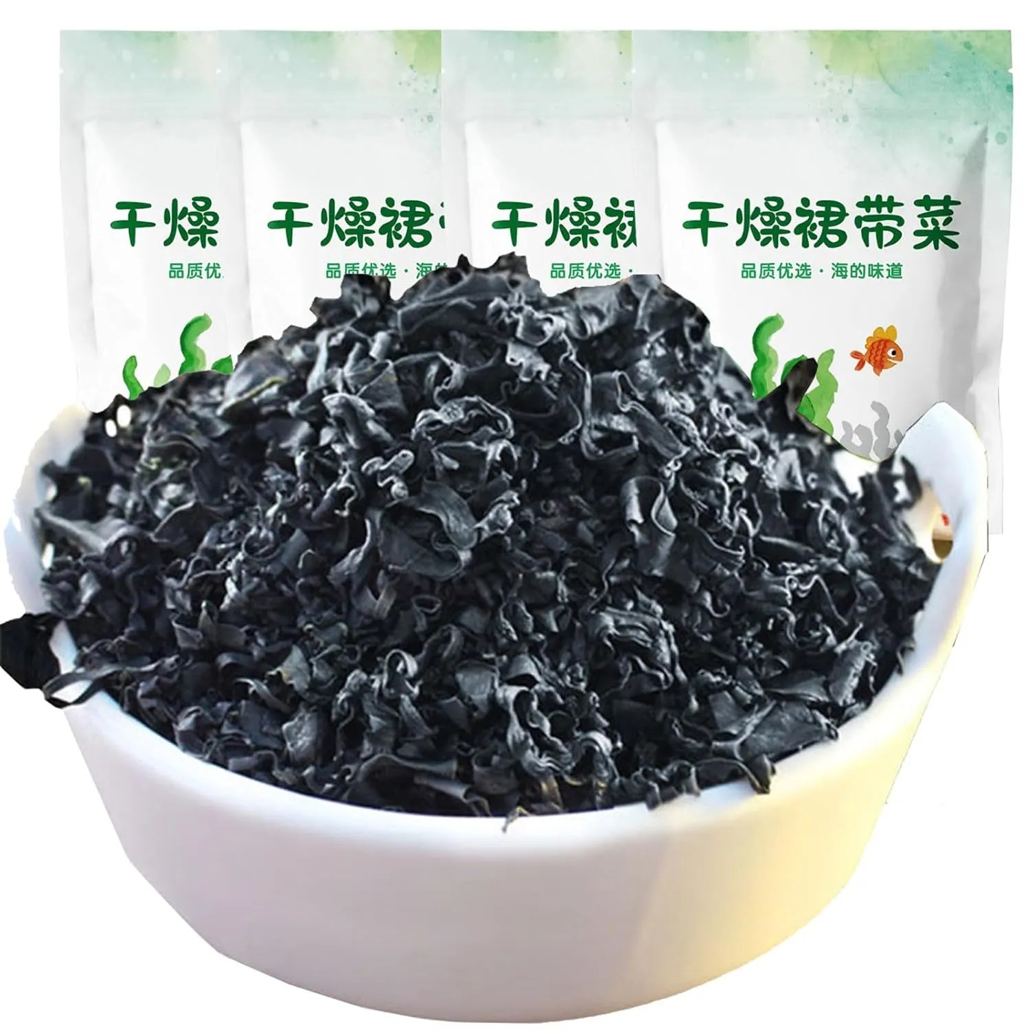 seaweed for miso soup 5.64 Oz Bags (Pack of 4)，Undaria pinnatifida，Sun Dried Seaweed, Soft Texture, taste delicious，sea weed is excellent for da shi, miso soups,and salad or as a side dish to seafood,