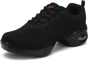 SECHRITE Womens Mens Jazz Dance Sneakers Lace Up Split Sole Dance Shoes