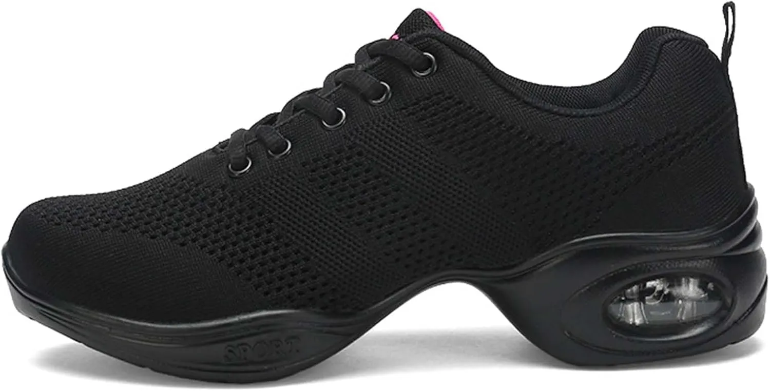 SECHRITE Womens Mens Jazz Dance Sneakers Lace Up Split Sole Dance Shoes