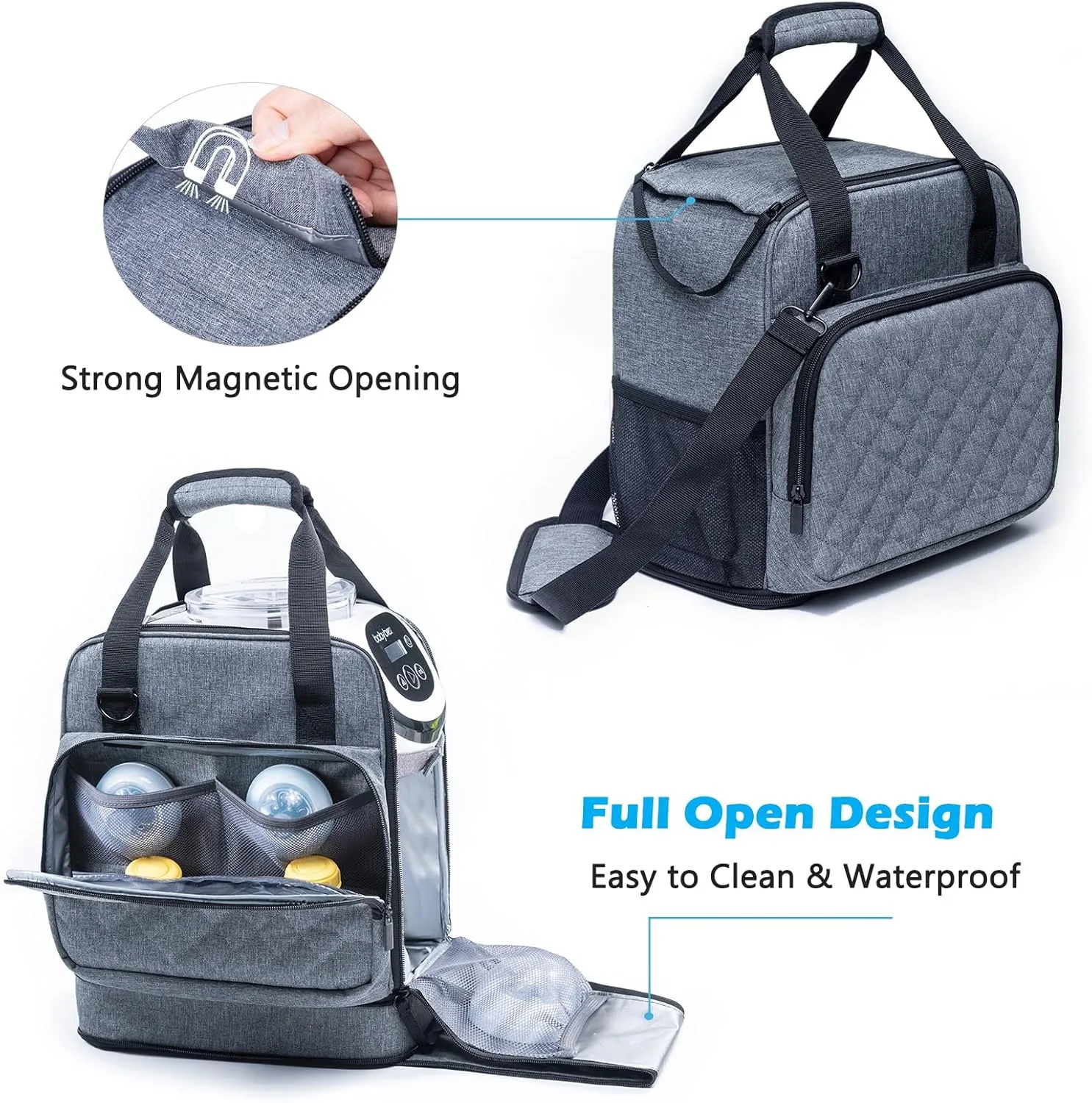 SFYBYHEART Carrying Case Compatible with Baby Brezza Formula Pro Mini Baby Formula Mixer Machine Carrying Bag - Baby Formula Mixer Travel Bag with Pockets for Baby Essential, Pumps, Baby Bottles