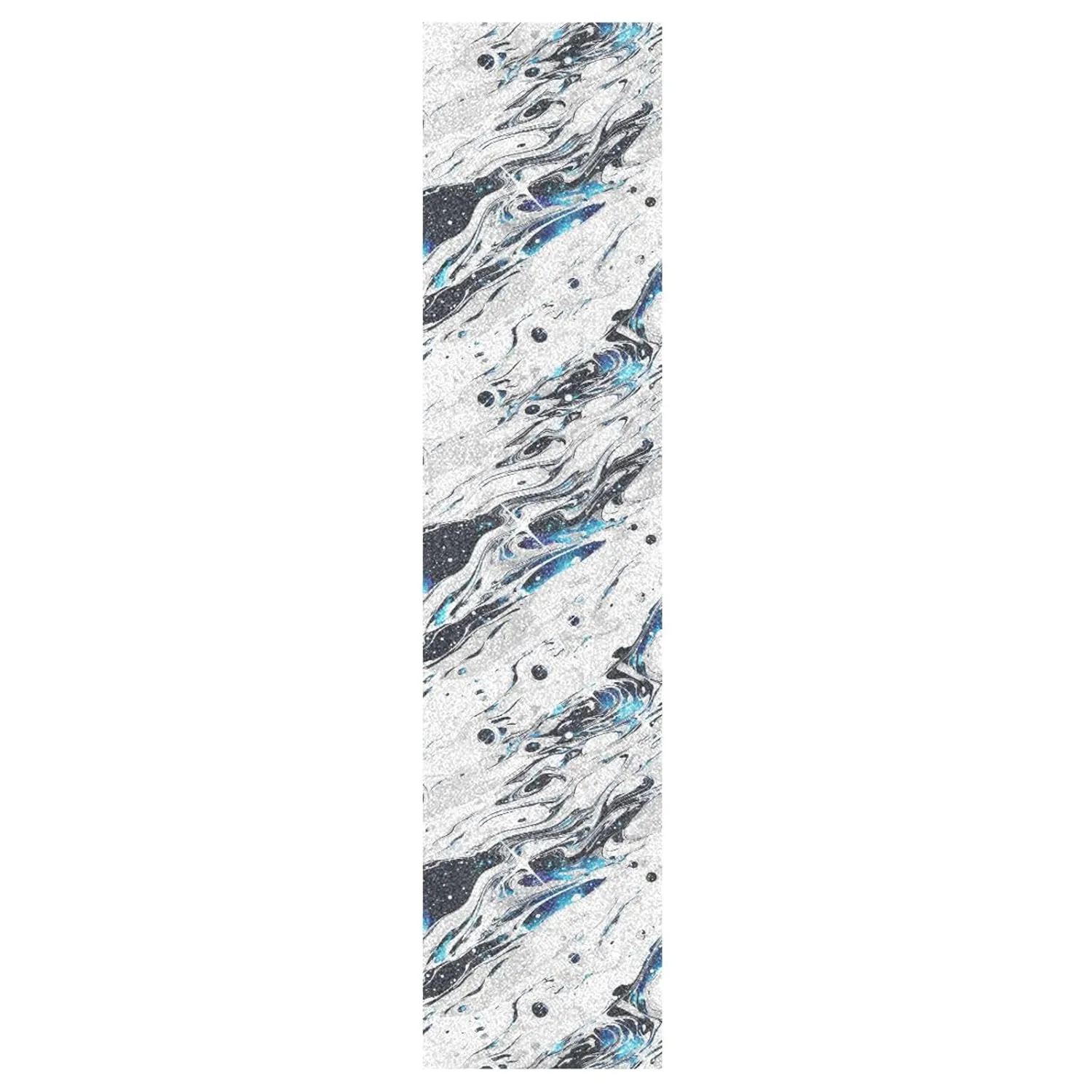 Silver-Blue Acid Irregular Fluid Grip Tape roll Skateboard Tear-Proof Scooter Accessories Longboard Griptape Waterproof Cruiser Grip Tape, 44×10 Inch