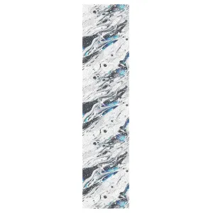 Silver-Blue Acid Irregular Fluid Grip Tape roll Skateboard Tear-Proof Scooter Accessories Longboard Griptape Waterproof Cruiser Grip Tape, 44×10 Inch
