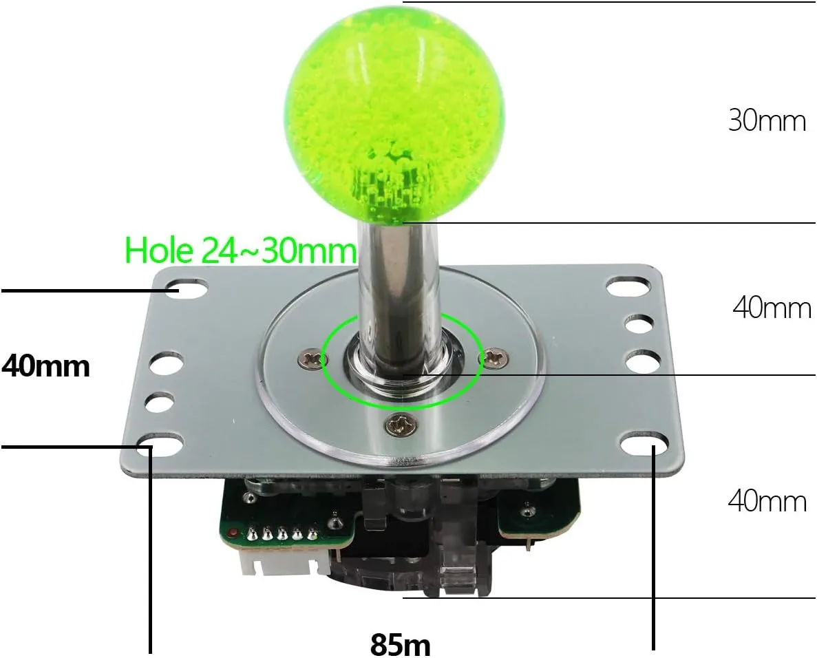 SJ@JX Arcade LED Joystick SANWA Style Fight Game Joystick LED Stick Retro Joy Circular Octagonal Limiter for Retro Pie Raspberry Pi MAME JAMMA