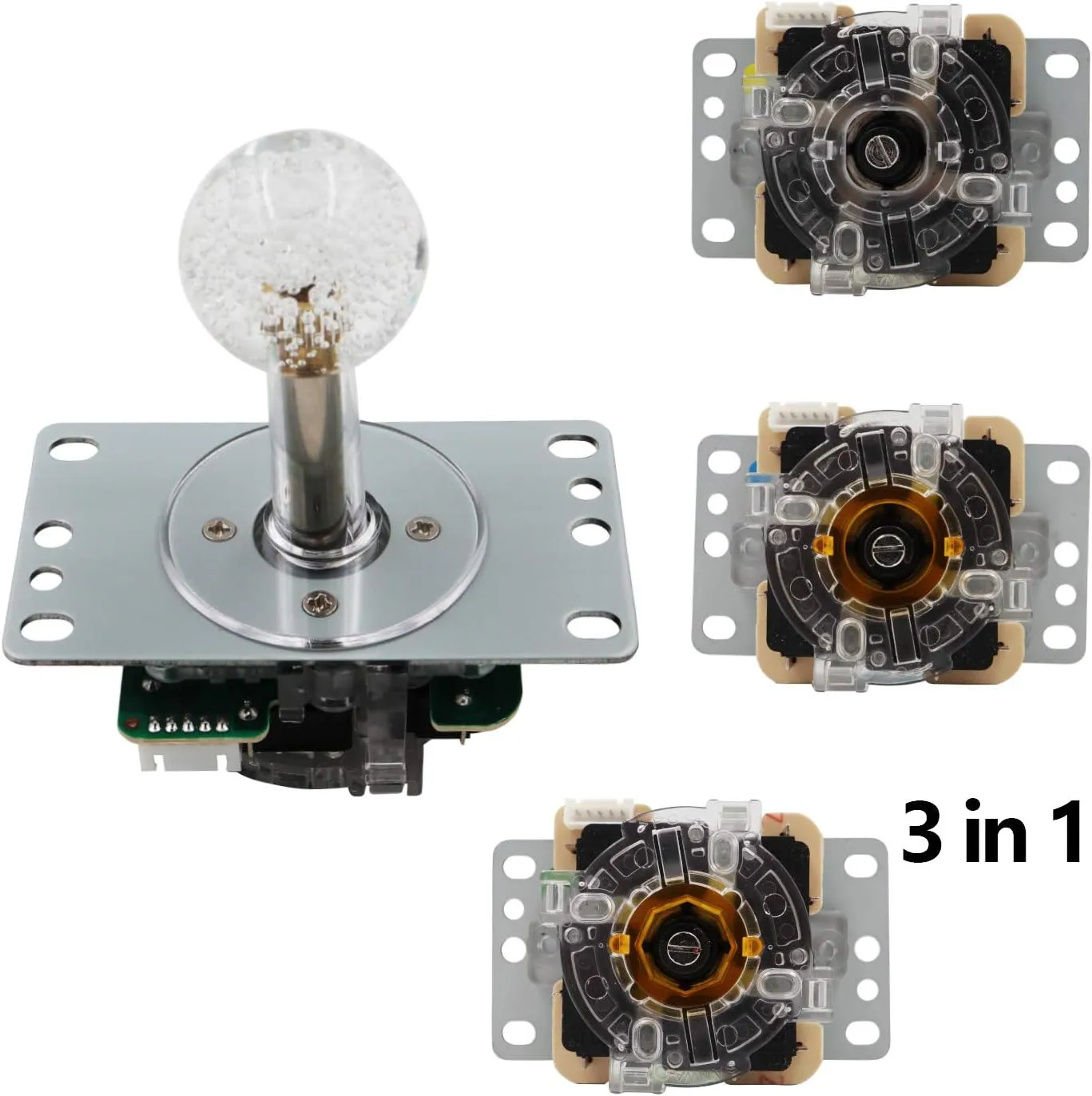 SJ@JX Arcade LED Joystick SANWA Style Fight Game Joystick LED Stick Retro Joy Circular Octagonal Limiter for Retro Pie Raspberry Pi MAME JAMMA