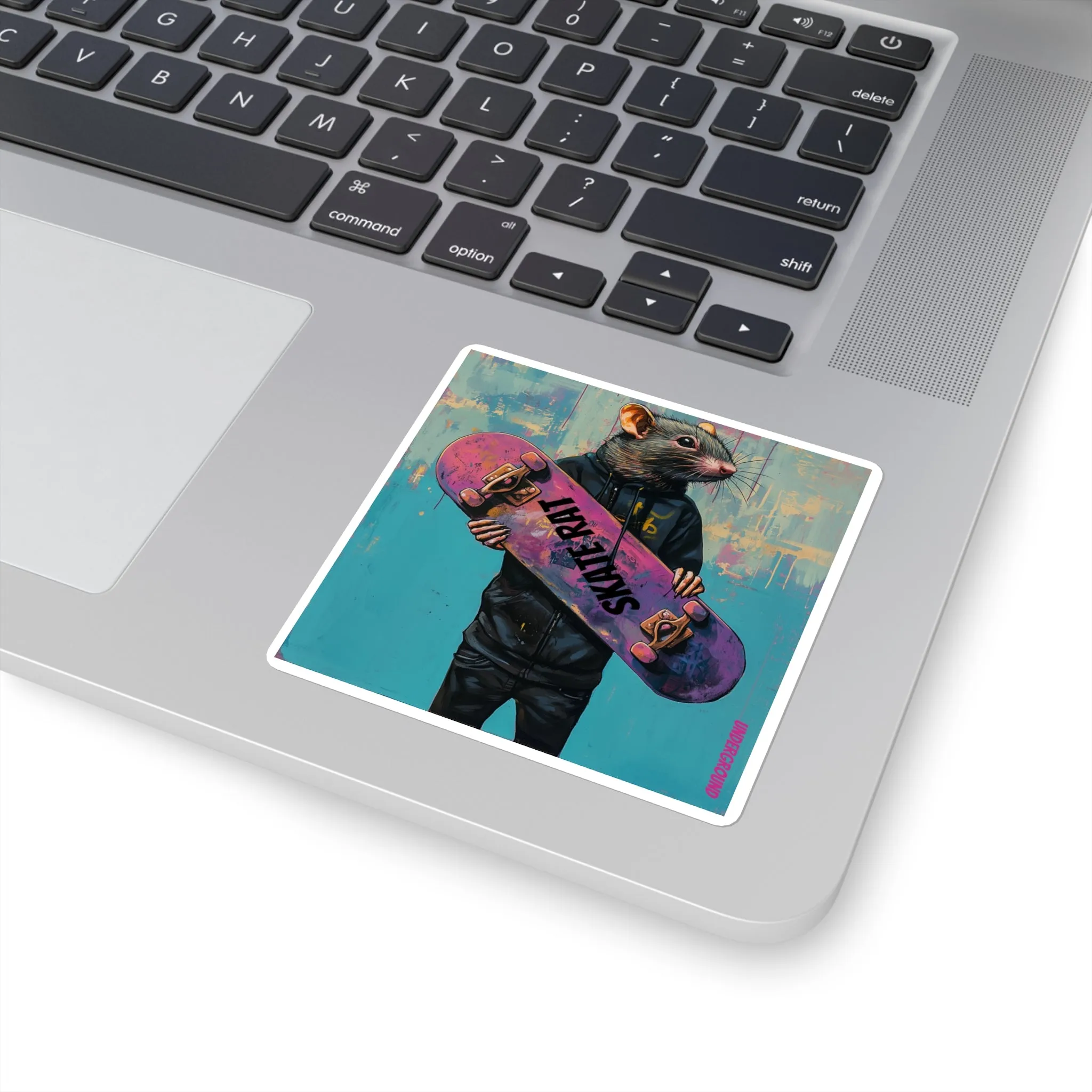 Skate Rat In the Hoodie Sticker - City Skateboarding Art
