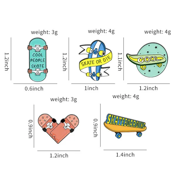 Skateboard Enamel Pins 滑板徽章 / 別針 / 胸針