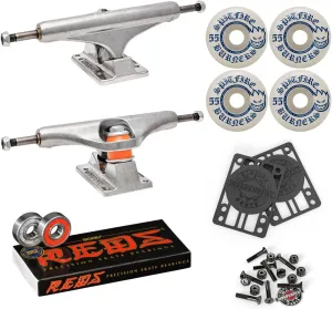 Skateboard Trucks 129 Mid   55mm Spitfire Burners Wheels, Bones Bearings