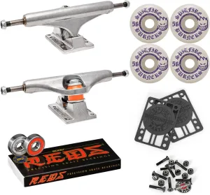 Skateboard Trucks 129 Mid   56mm Spitfire Burners Wheels, Bones Bearings
