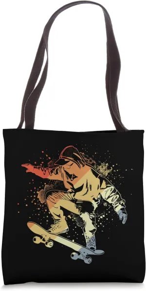 Skater Sketch Retro Style Tote Bag