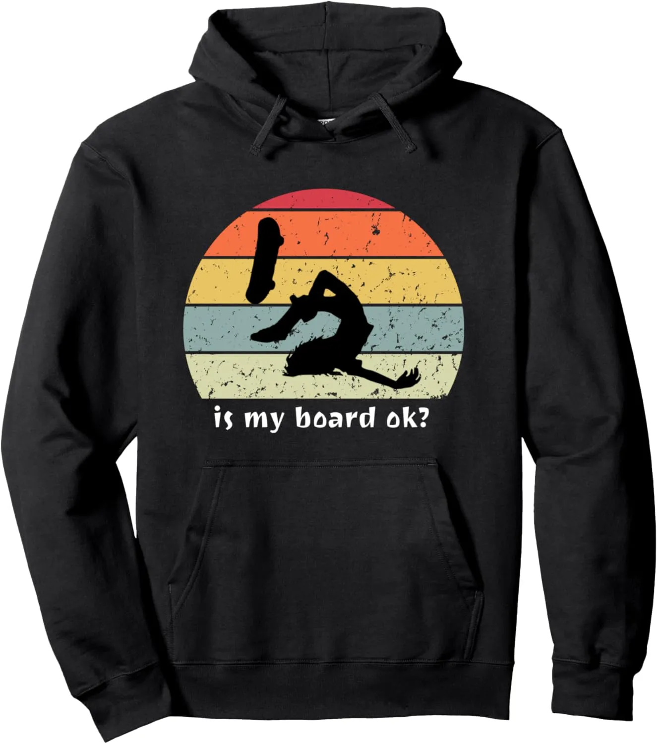 Skaters Having Fun Retro Sunset Skateboard Gift Teen Skaters Pullover Hoodie