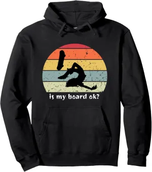 Skaters Having Fun Retro Sunset Skateboard Gift Teen Skaters Pullover Hoodie