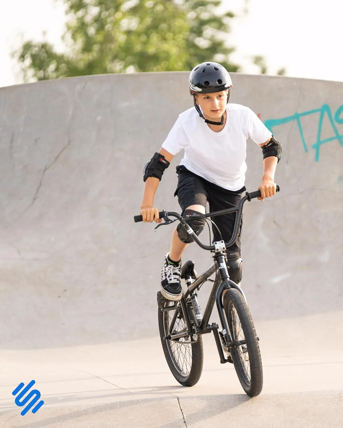SKATEWIZ Skate Pads - Knee and Elbow Pads & Wrist Guards for Roller Skating [6pc] Skating Protective Gear Adult and Kids - Roller Skate Pads
