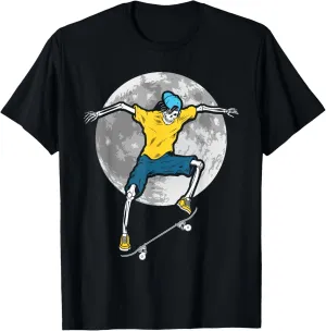 Skeleton Skateboarder Skateboard Skateboarding Skater T-Shirt