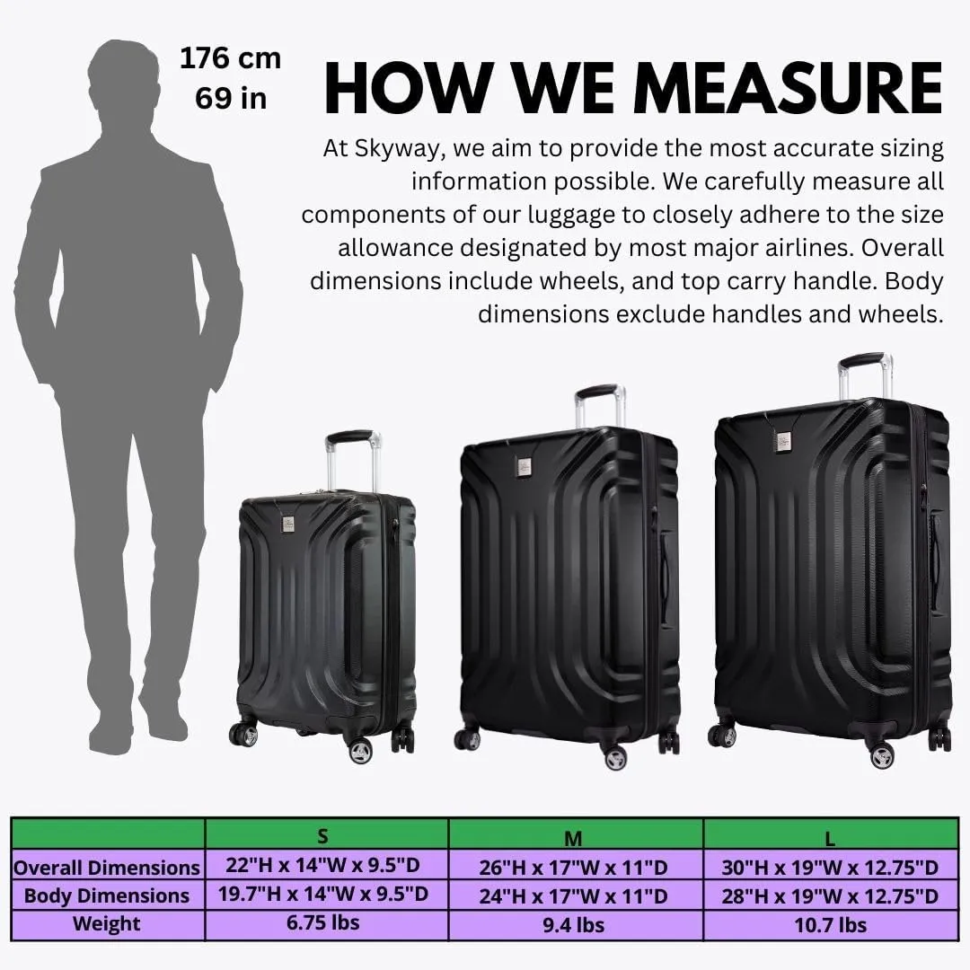 Skyway Nimbus 4.0 Expandable, Durable Hardside, 4 Wheel Spinner, Lightweight Suitcase, Unisex, Stylish
