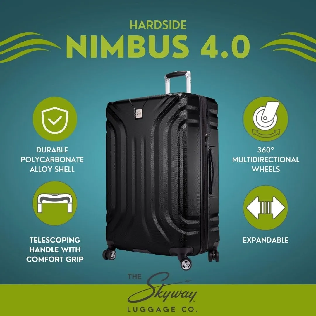 Skyway Nimbus 4.0 Expandable, Durable Hardside, 4 Wheel Spinner, Lightweight Suitcase, Unisex, Stylish