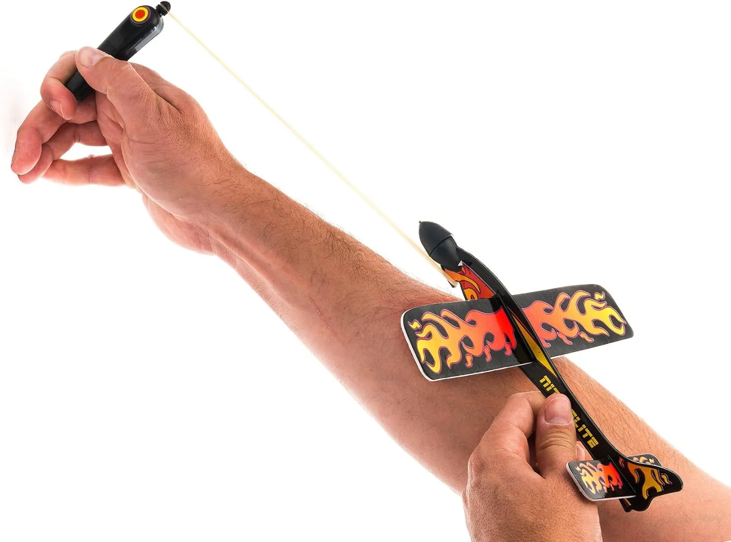 Slingshot Plane Glider w/Rubber Band Launcher (12 Planes) Flying Paper Foam Airplanes for Kids, Boys Toys. Outdoor Backyard Games & Activities. Bulk Birthday Party Favors. 2340-12p