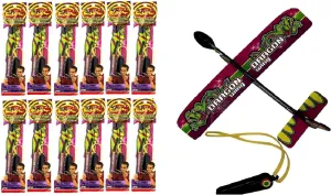 Slingshot Plane Glider w/Rubber Band Launcher (12 Planes) Flying Paper Foam Airplanes for Kids, Boys Toys. Outdoor Backyard Games & Activities. Bulk Birthday Party Favors. 2340-12p