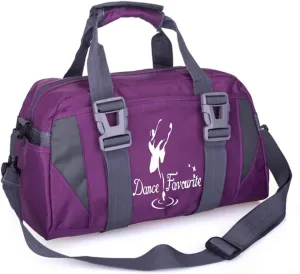 Small/Large Dance Duffle Bag For Girls Sport Gym Bags For Women Yoga Bag (Large purple and white)
