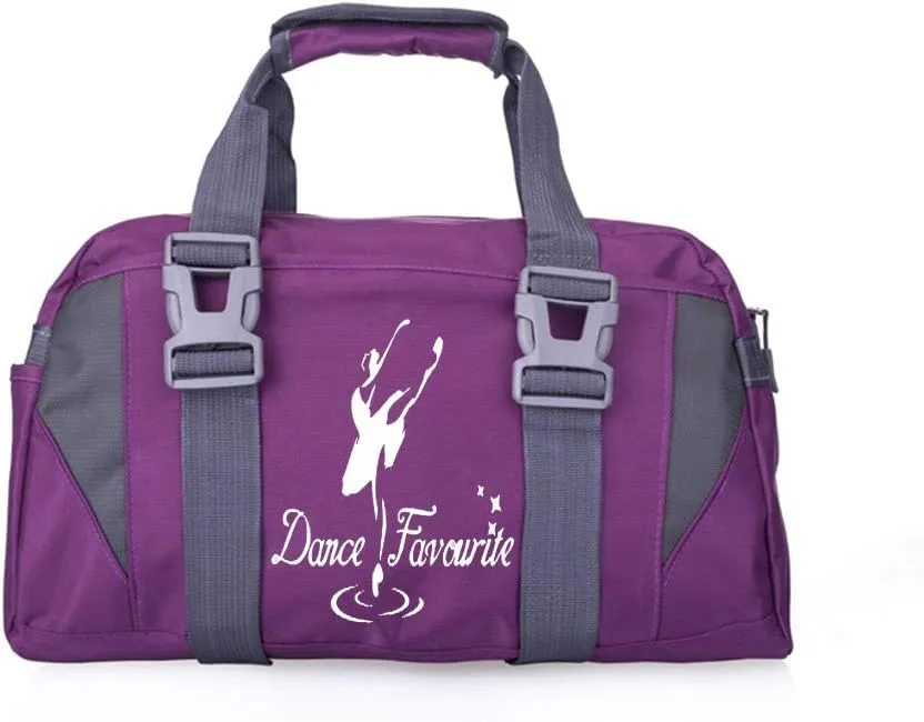 Small/Large Dance Duffle Bag For Girls Sport Gym Bags For Women Yoga Bag (Large purple and white)