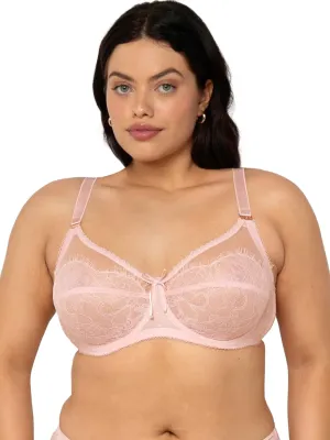 Smart & Sexy Women's Lace & Mesh Full Coverage Bra – Unlined Underwire for Natural Shaping