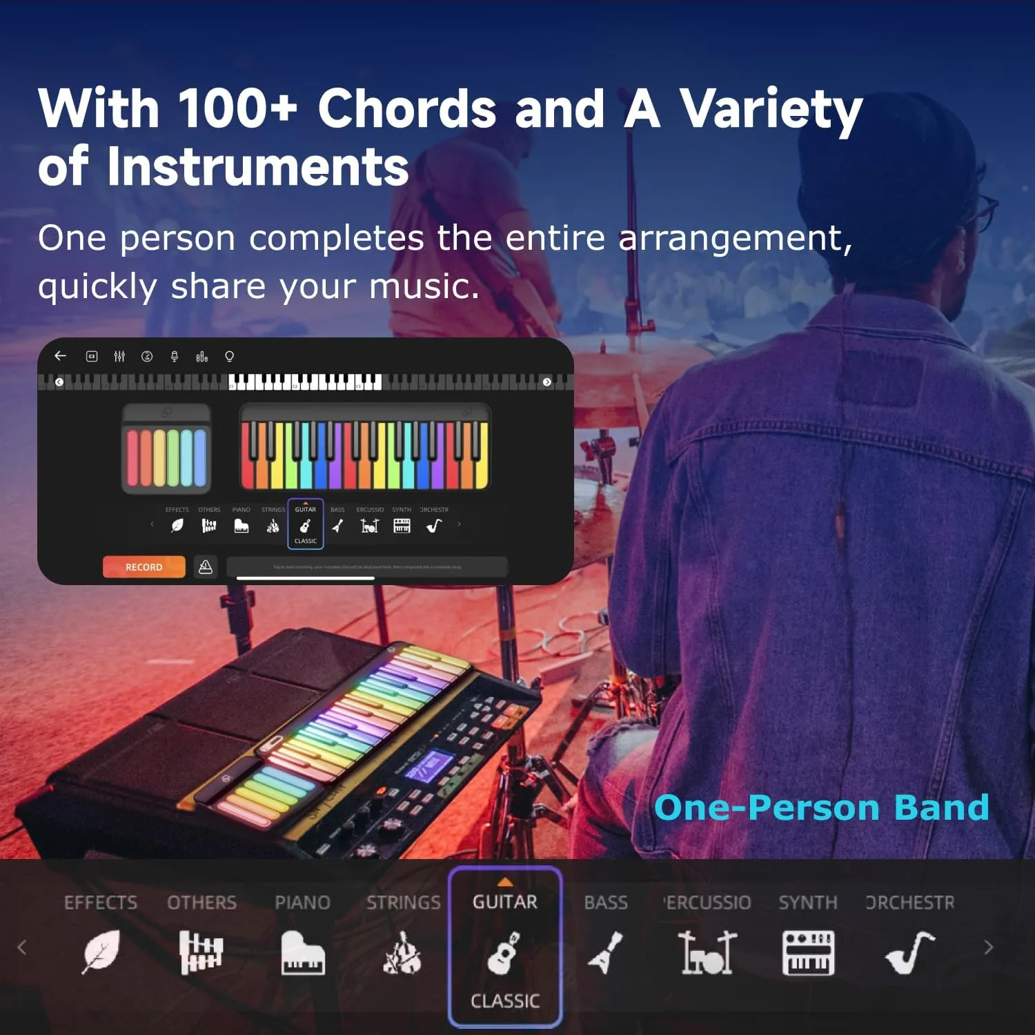 Smart Piano Keyboard with Speaker, Rainbow Lighting Keys, Beginner Lessons, 256 Tones, 100  Chords, MIDI Controller, Sustain Pedal Jack, and Electric Keyboard Piano Audio Input