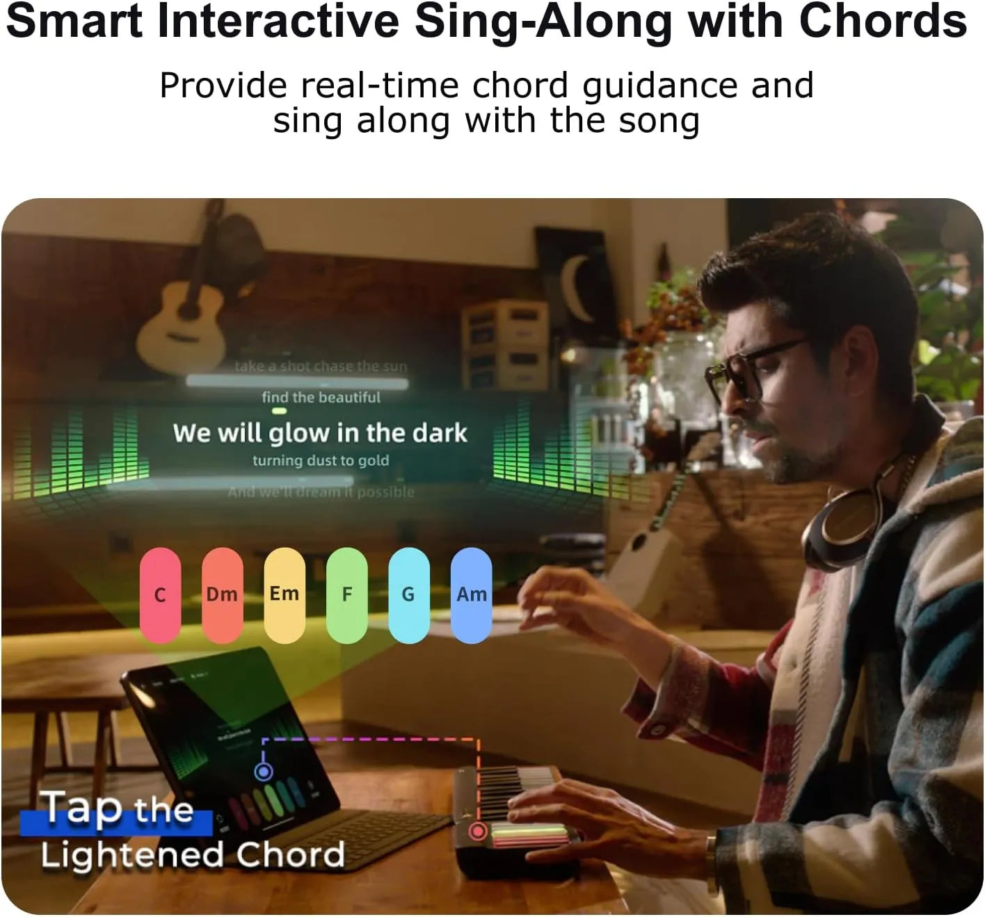 Smart Piano Keyboard with Speaker, Rainbow Lighting Keys, Beginner Lessons, 256 Tones, 100  Chords, MIDI Controller, Sustain Pedal Jack, and Electric Keyboard Piano Audio Input