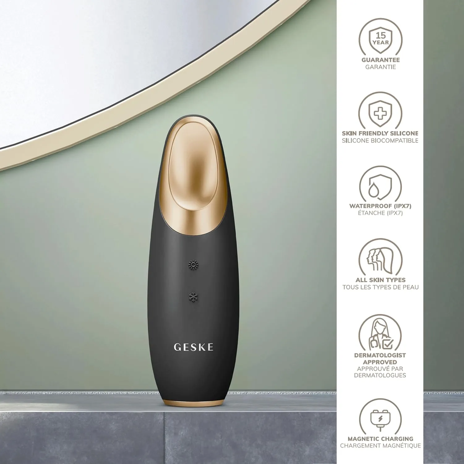 SmartAppGuided™ Warm & Cool Eye Energizer | 6 in 1 | Heated Eye Massager | Combat Dark Circles & Under-Eye Bags | Refresh Droopy Eyelids | Anti-Stress & Relaxation | Sonic Massaging