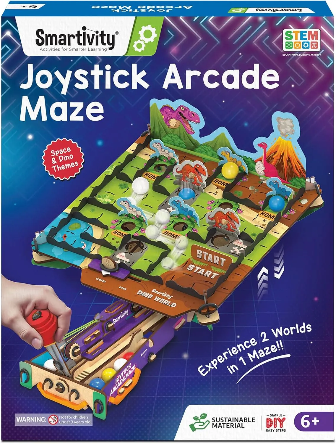 Smartivity Joystick Arcade Maze Toy for Kids 6-12 Years | 2in1 Space & Jungle Theme Adventures I Birthday Gift for Boys & Girls I STEM Educational DIY Science Toys for Kids Ages 6,7,8,9,10,11,12