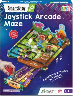 Smartivity Joystick Arcade Maze Toy for Kids 6-12 Years | 2in1 Space & Jungle Theme Adventures I Birthday Gift for Boys & Girls I STEM Educational DIY Science Toys for Kids Ages 6,7,8,9,10,11,12