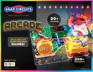 Snap Circuits “Arcade”, Electronics Exploration Kit, Stem Activities for Ages 8 , Full Color Project Manual (SCA-200)