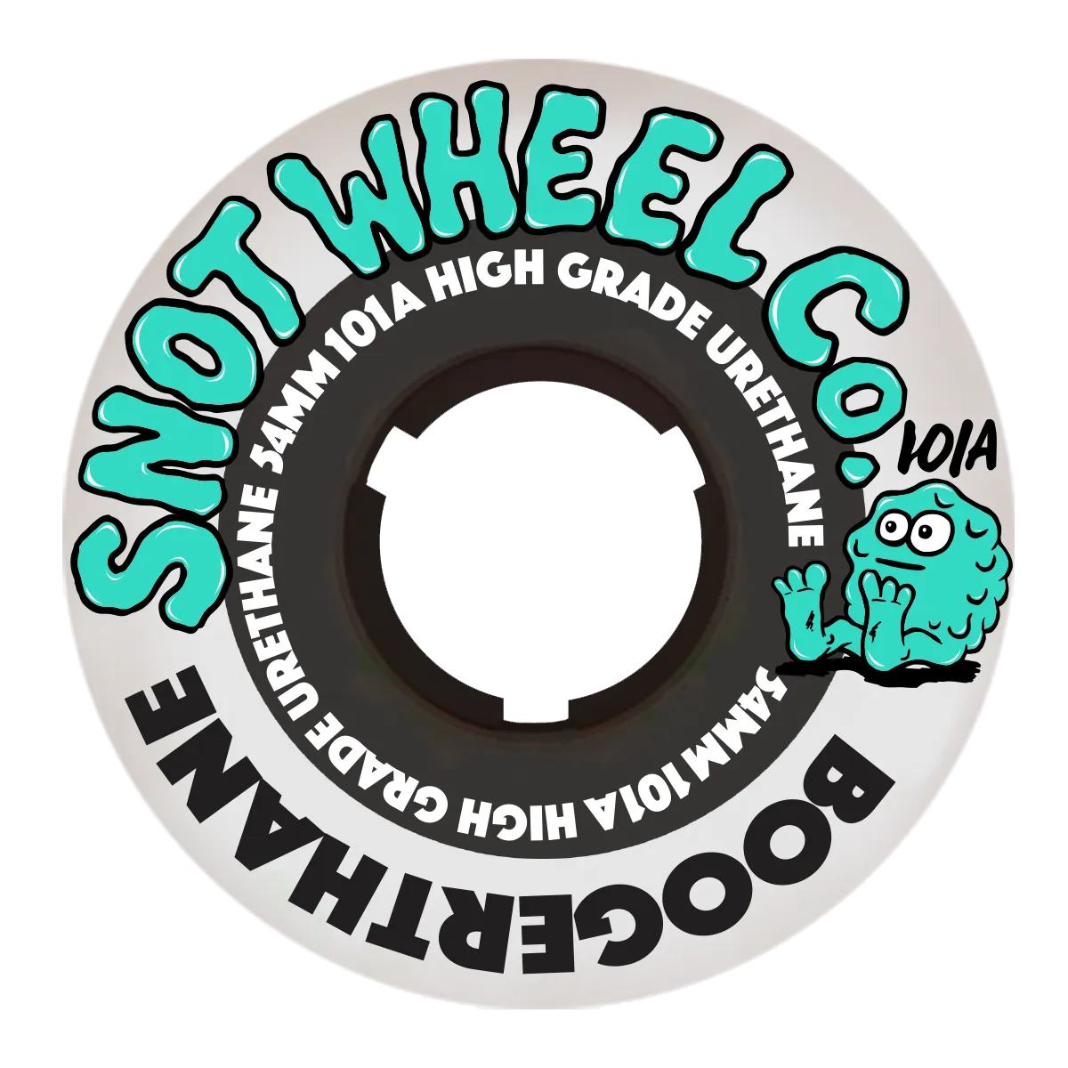 Snot Wheel Co 54mm 101A Team Skateboard Wheels - White/Black Core
