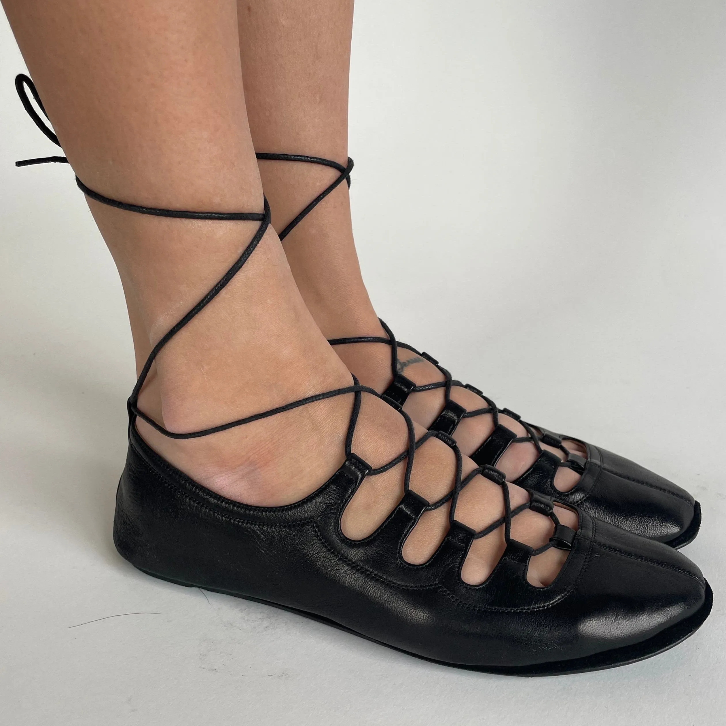 sonia rykiel lace-up ballet flats