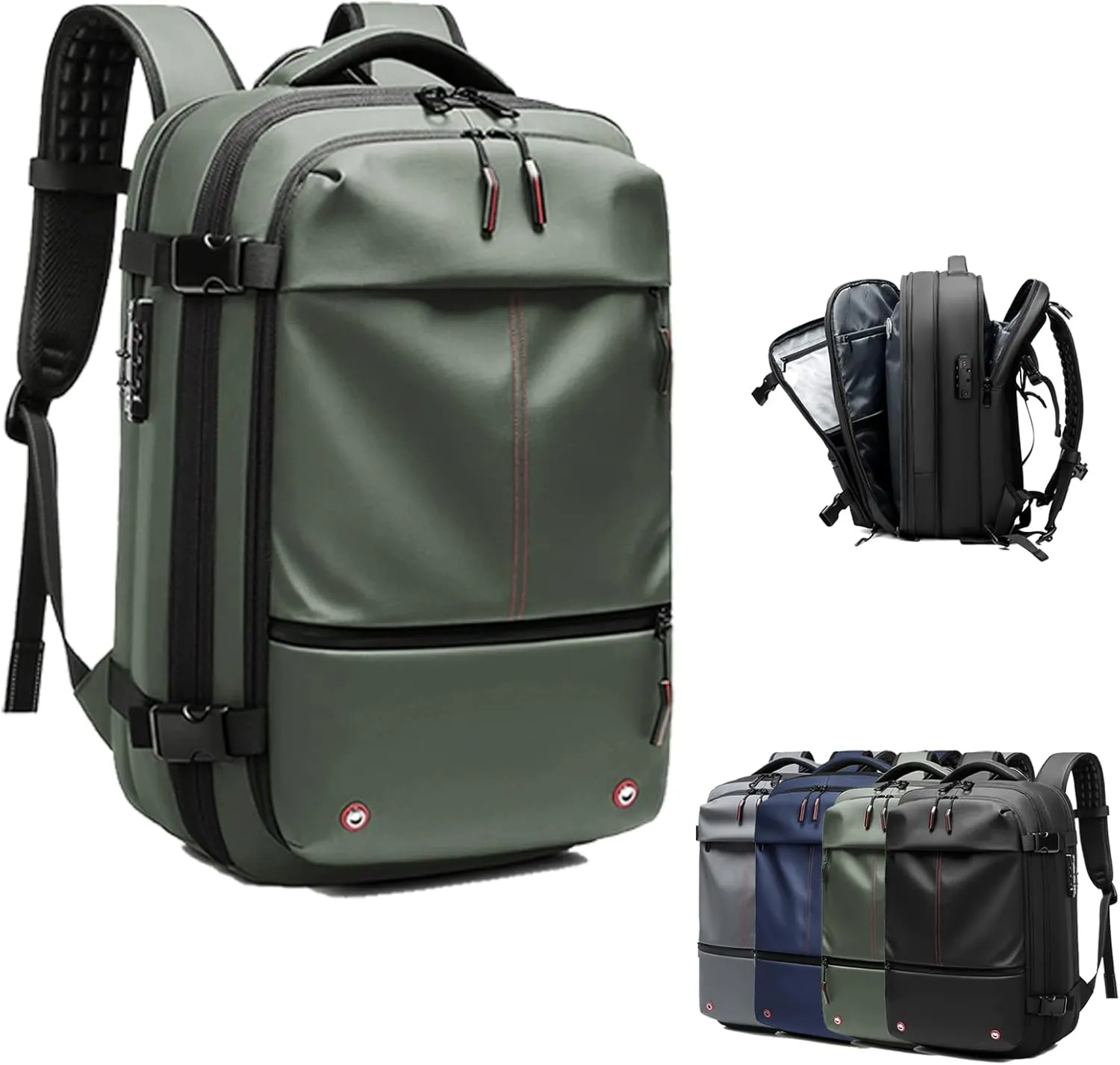 Spacevac Pro Backpack, Air Vacpack Backpack with Vacuum Seal Compression, 60L Expandable Easy Vac Travel Bag with Pump (Green, 60L)