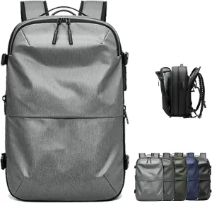 Spacevac Pro Backpack, Air Vacpack Backpack with Vacuum Seal Compression, 60L Expandable Easy Vac Travel Bag with Pump (Prestige-Light gray, 60L)