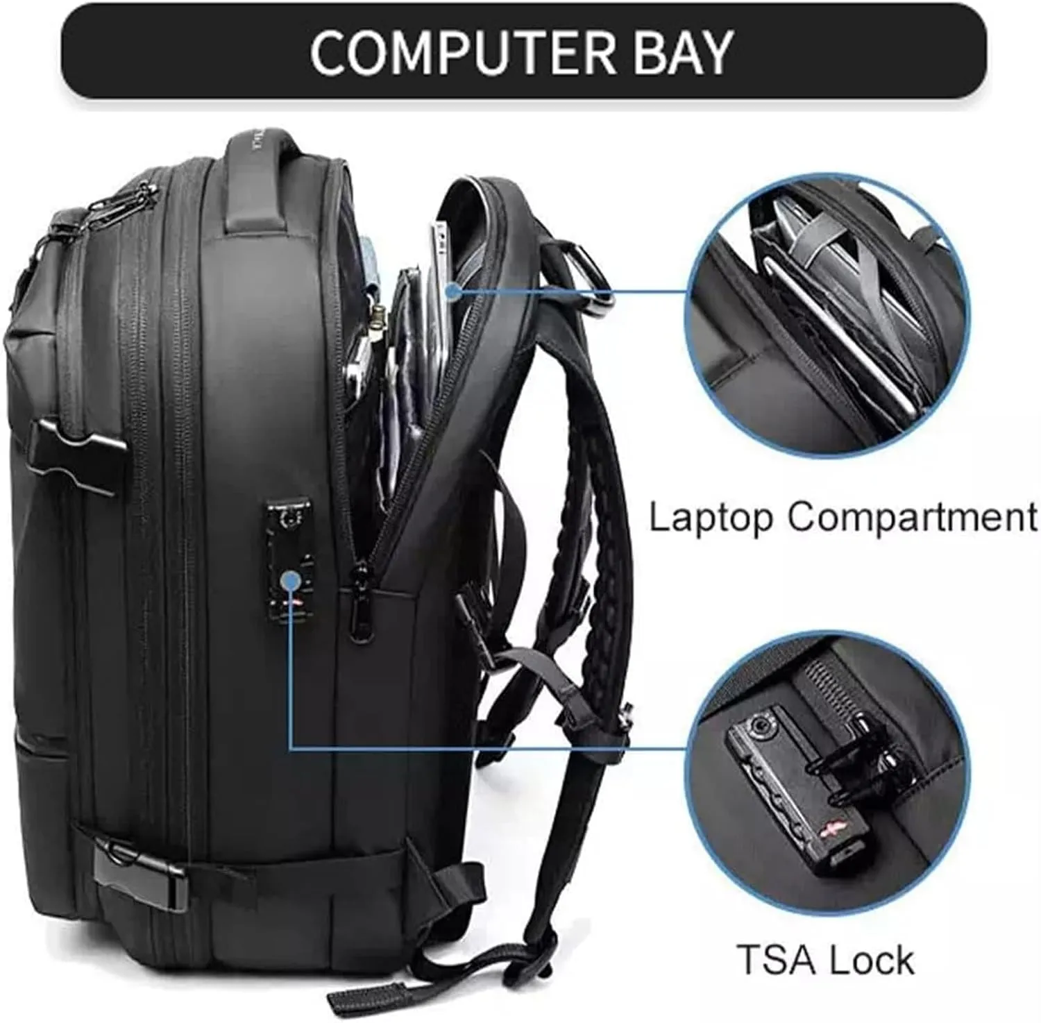 Spacevacpro Backpack, 60l Spacevac Pro Backpack with Vacuum, Multifunctional Waterproof Expandable Anti-Theft Pack (Black-2.0, Without Air Pump)