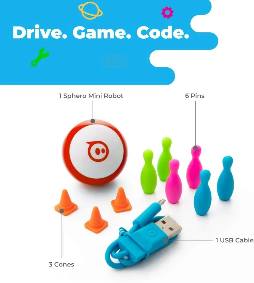Sphero Mini (Red) - Coding Robot Ball - Educational Coding and Gaming for Kids and Teens - Bluetooth Connectivity - Interactive and Fun Learning Experience for Ages 8 
