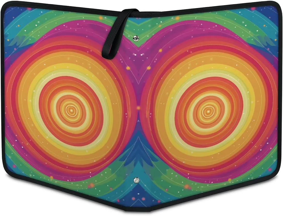 Spiral Rainbow Trading Card Binder 9 Pocket 900 Cards Holder Collector Album with 50 Removable Sleeves Toys Gifts for Boys Girls Colorful Game Sports Cards