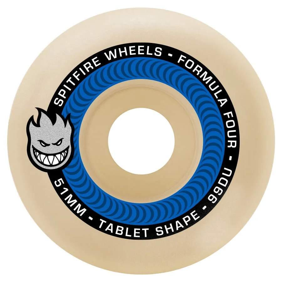 Spitfire Formula Four 99D Tablets Blue 52mm