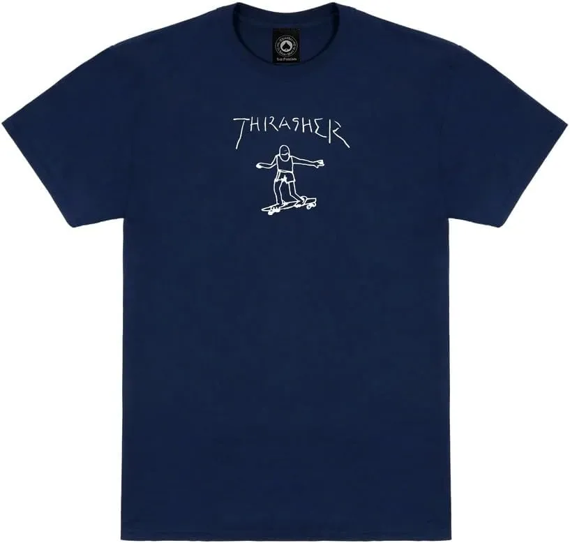 Spitfire Thrasher Men's S/S T-Shirt Gonz Skate T-Shirt, XX-Large Navy Blue
